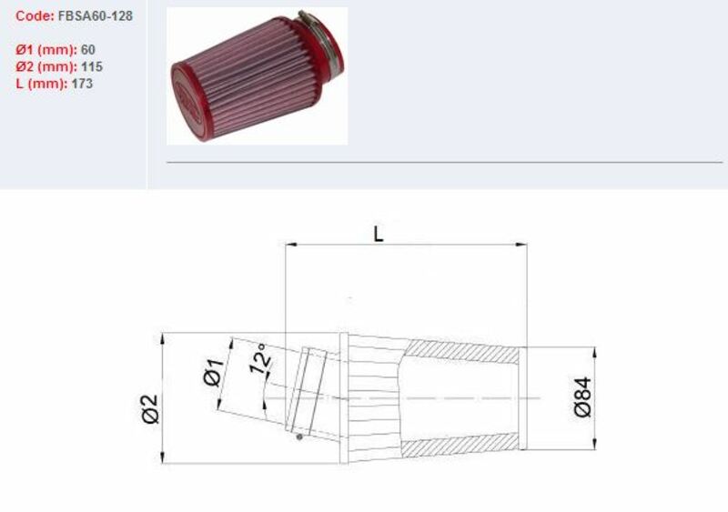 BMC FILTER AIR SLEEVE Ø60