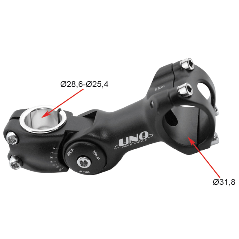 KALLO HANDLEBAR STEM ADJ 0-60º L110 SIL
