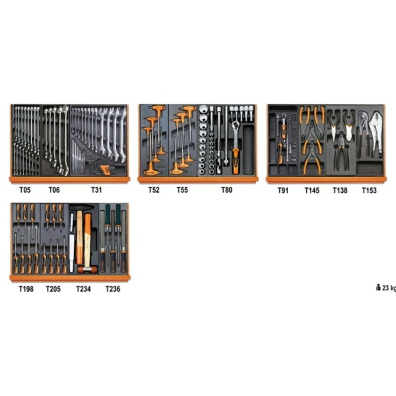 BETA ASSORTM 146 TOOLS ABS THERMOF TRAYS