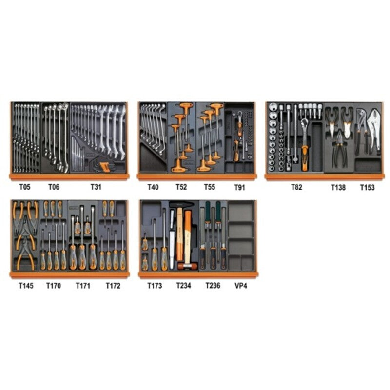 BETA ASSORTM 161 TOOLS ABS THERMOF TRAYS