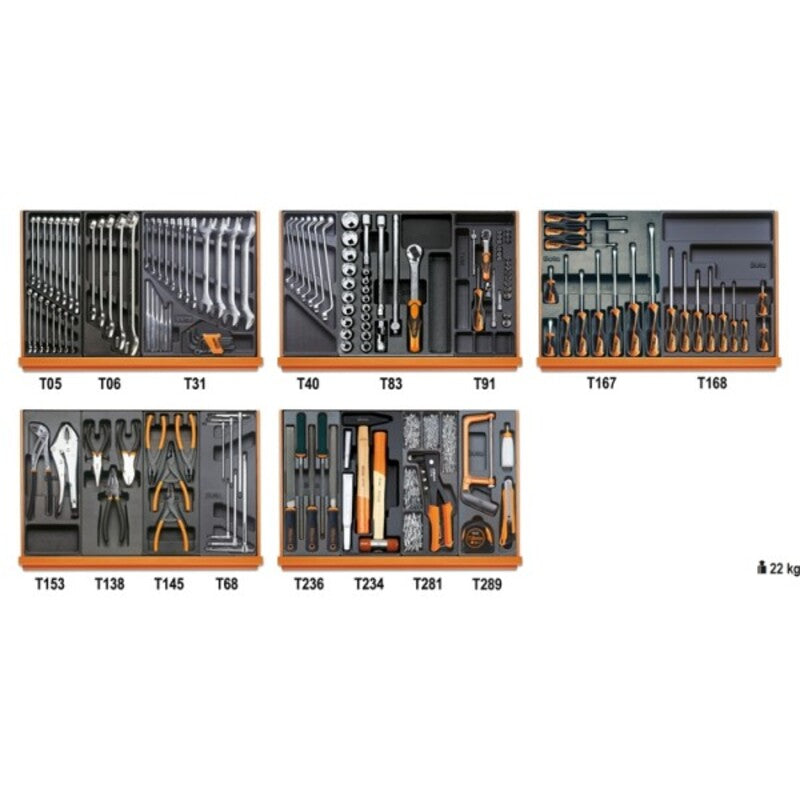 BETA ASSORTM 153 TOOLS ABS THERMOF TRAYS