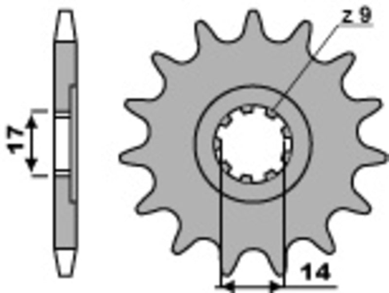 PBR FR SPROC 428 STEEL ST 210, 14