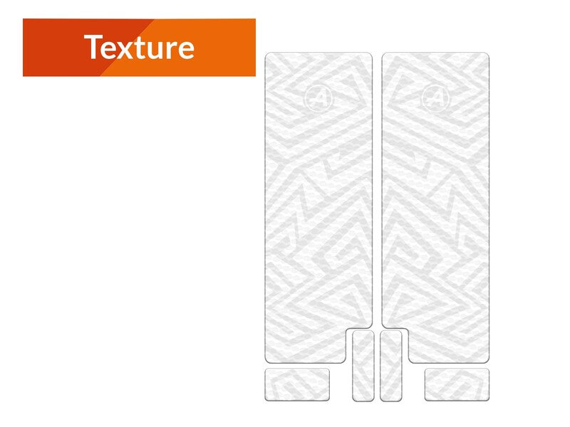 ALGIS TEXTURE FORK GUARDS KIT LINES WHT
