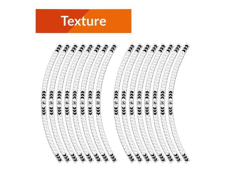 ALGIS TEXTURE RIM STICKERS ARROWS WHT