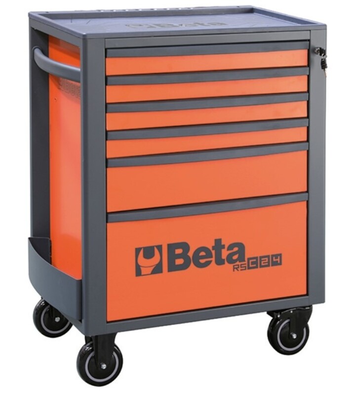 BETA ROLL CAB RSC24 6 DRAWERS, ORG/BLK