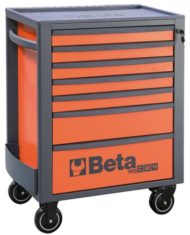 BETA ROLL CAB RSC24 7 DRAWERS, ORG/BLK