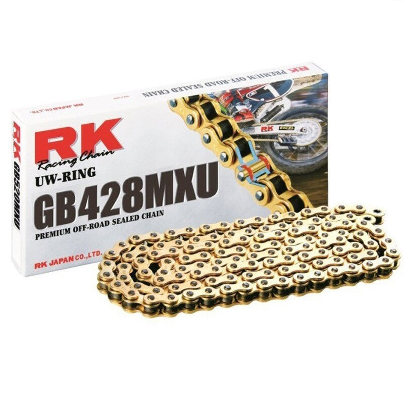RK CHAIN MXU 428, GLD/BLK, 142