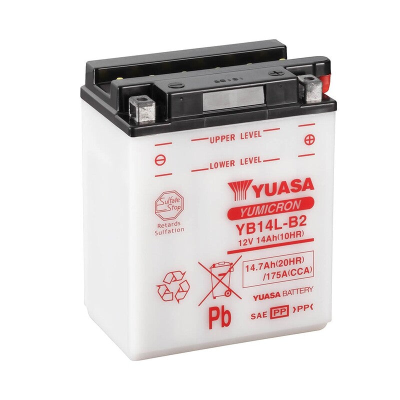 YUASA BATTERY YB14L-B2 CONV W/ ACID