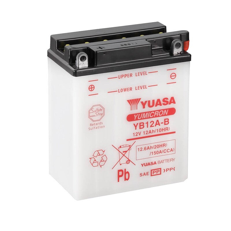 YUASA BATTERY YB12A-B CONV W/ ACID