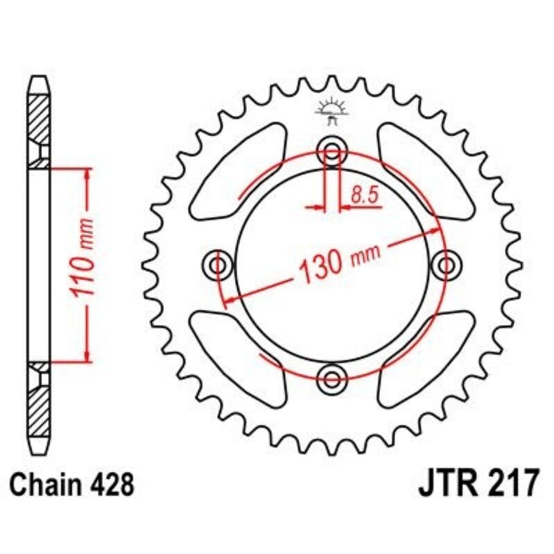JTSPR SPROCKET 55 TEETH STL