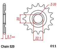 FRONT SPROCKET 520 13T