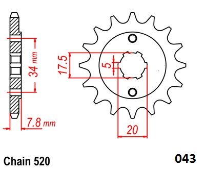 FRNT SPRCKET STEEL 520-12T HON