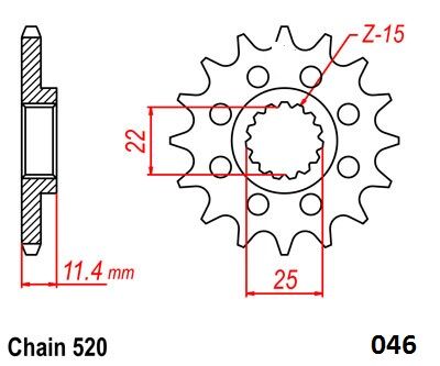 FRNT SPRCKET STEEL 520-16T KTM