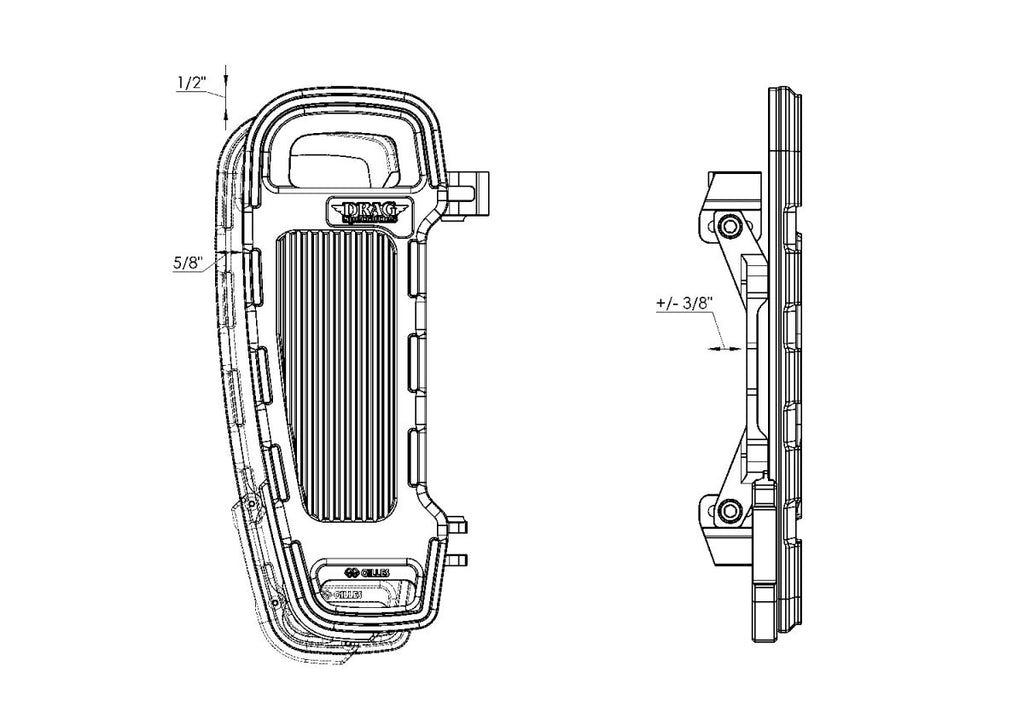 FLOORBOARD ADJUSTABLE WIDTH BL