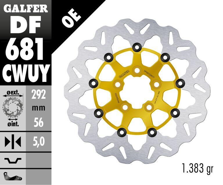 BRAKE DISC FLOAT WAVE GOLD