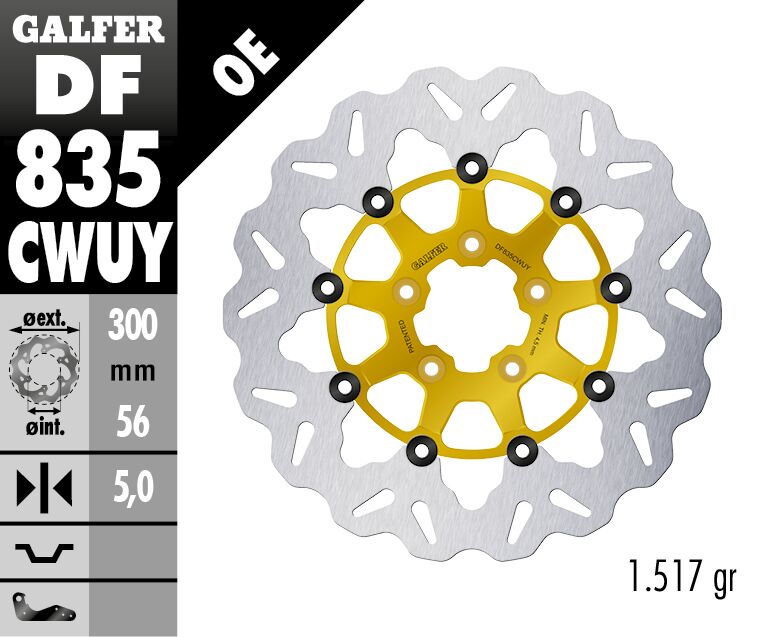 BRAKE DISC FLOAT WAVE GOLD