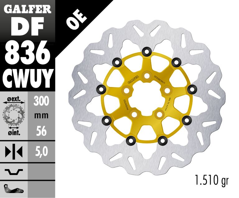 BRAKE DISC FLOAT WAVE GOLD