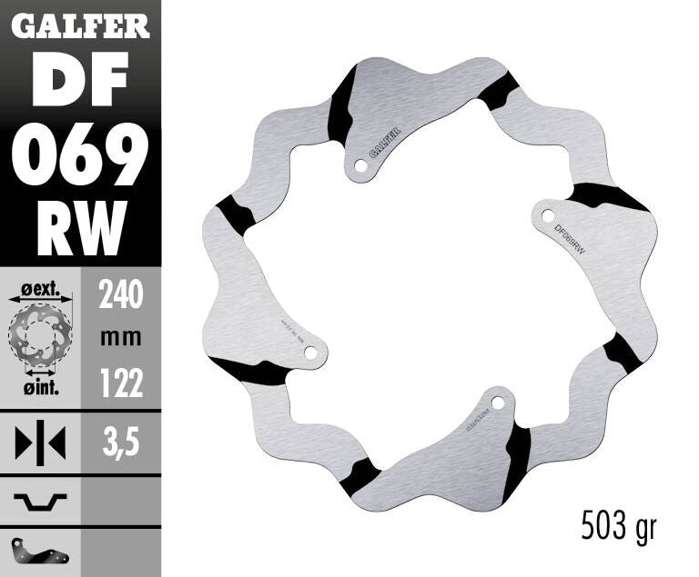 BRAKE DISC FIXED WAVE GROOVED