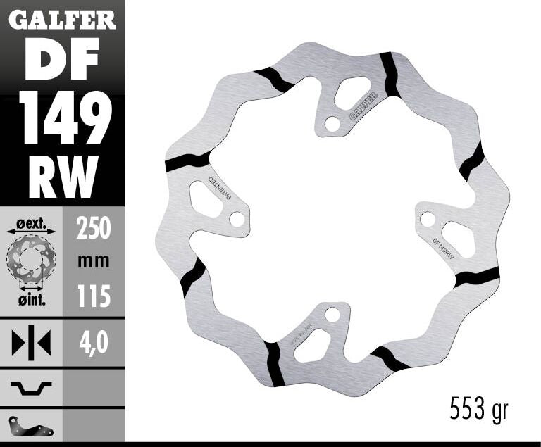 BRAKE DISC FIXED WAVE GROOVED