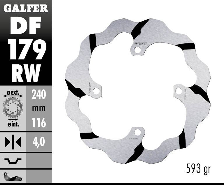 BRAKE DISC FIXED WAVE GROOVED