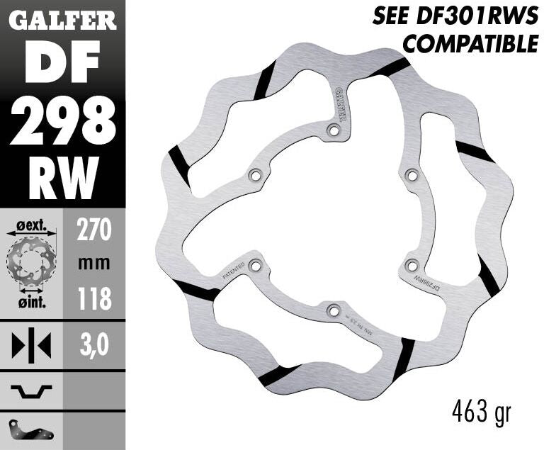 BRAKE DISC FIXED WAVE GROOVED