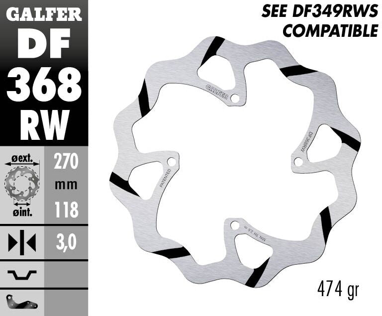 BRAKE DISC FIXED WAVE GROOVED