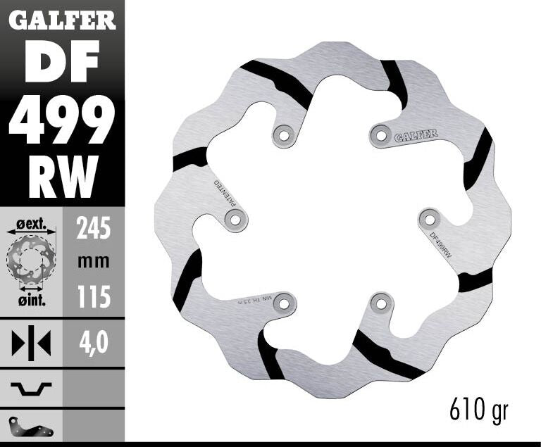 BRAKE DISC FIXED WAVE GROOVED