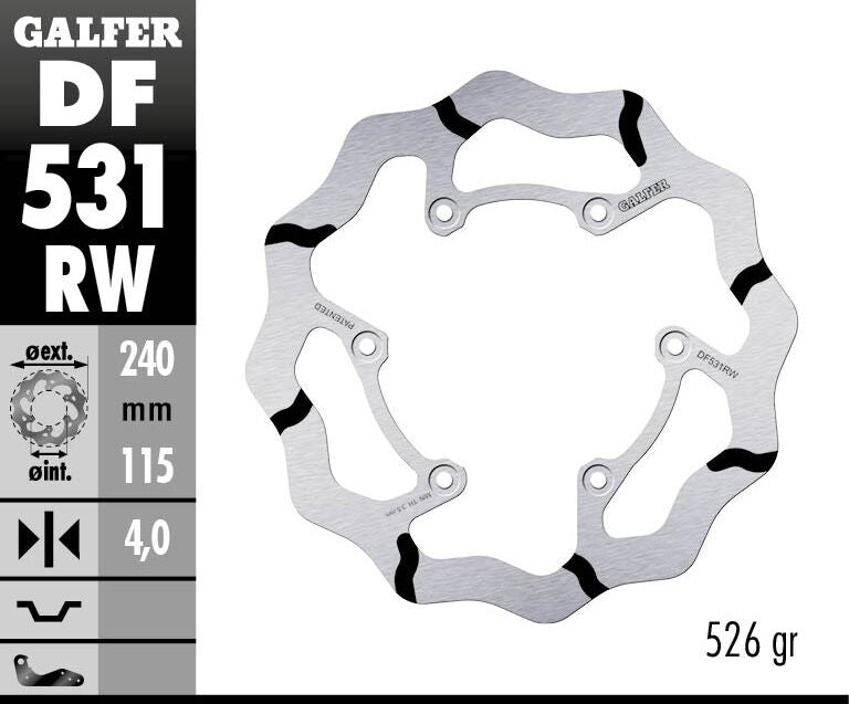 BRAKE DISC FIXED WAVE GROOVED