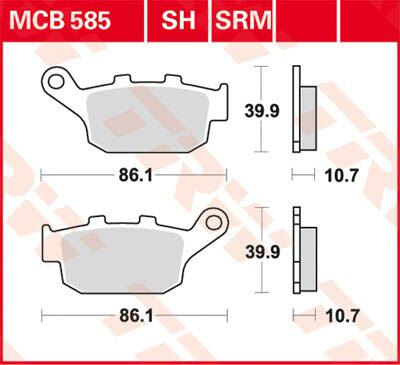 BRAKE PAD TRW MCB585