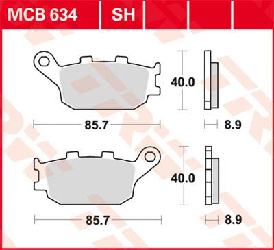 BRAKE PAD TRW MCB634