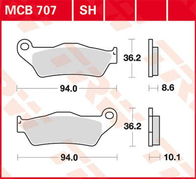 BRAKE PAD TRW MCB707