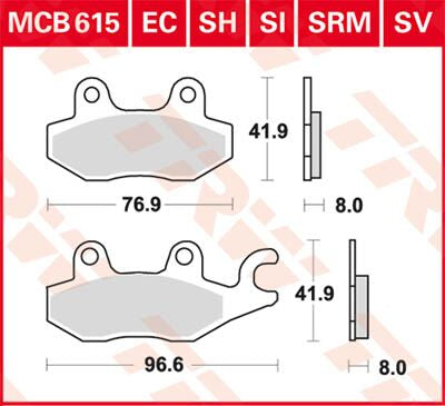 BRAKE PAD TRW MCB615SI