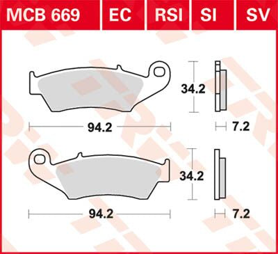 BRAKE PAD TRW MCB669SI