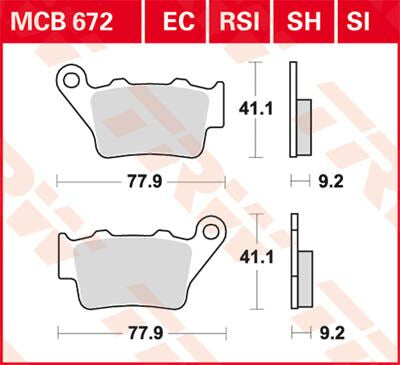 BRAKE PAD TRW MCB672SI
