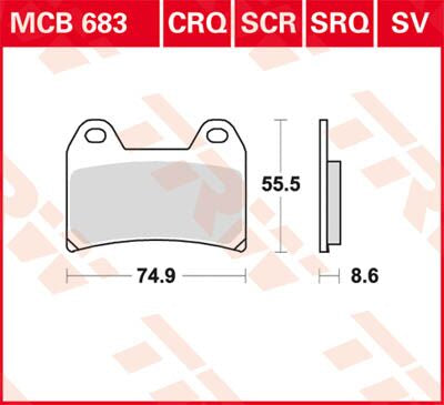 BRAKE PAD TRW MCB683SV