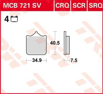 BRAKE PAD TRW MCB721SV