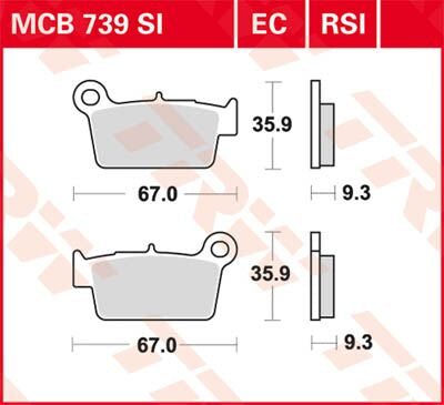 BRAKE PAD TRW MCB739RSI