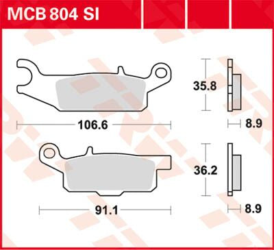BRAKE PAD TRW MCB804SI