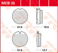 BRAKE PAD TRW MCB35