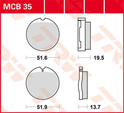 BRAKE PAD TRW MCB35