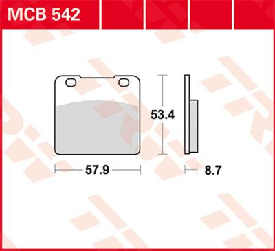 BRAKE PAD TRW MCB542