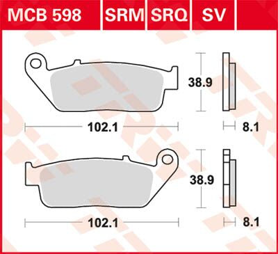 BRAKE PAD TRW MCB598
