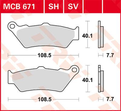 BRAKE PAD TRW MCB671