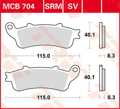 BRAKE PAD TRW MCB704