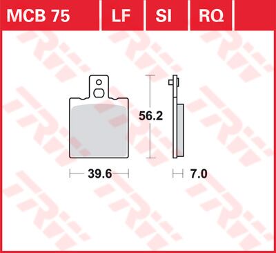 BRAKE PAD TRW MCB75