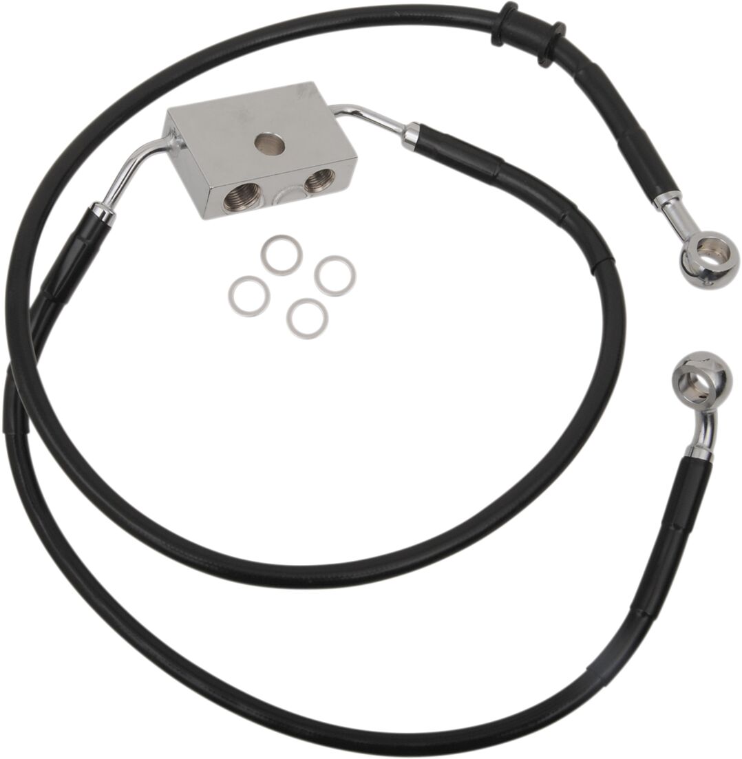 FRT BRAKE LINE XL BK +8