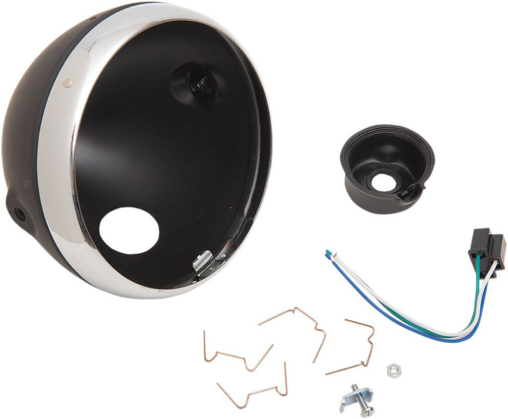 H/LAMP LUCAS 7 SHELL BLK