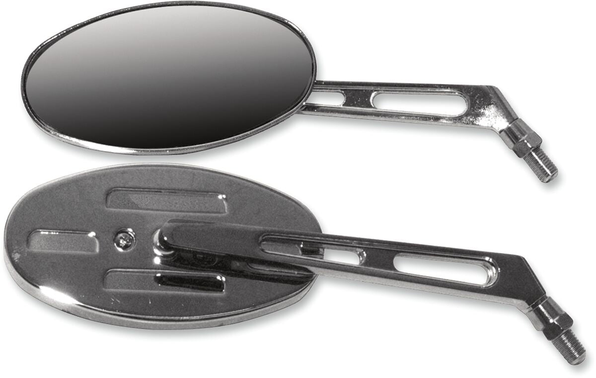 MIRROR OVAL BILLET S/STEM