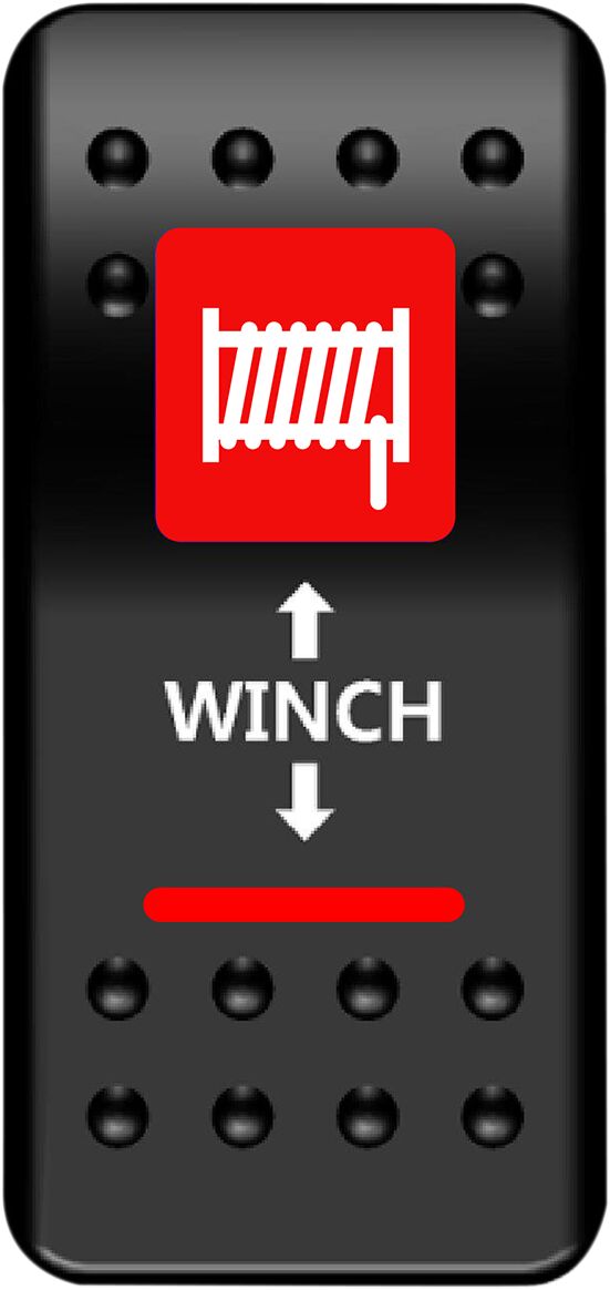 SWITCH ROCKER WINCH-RED