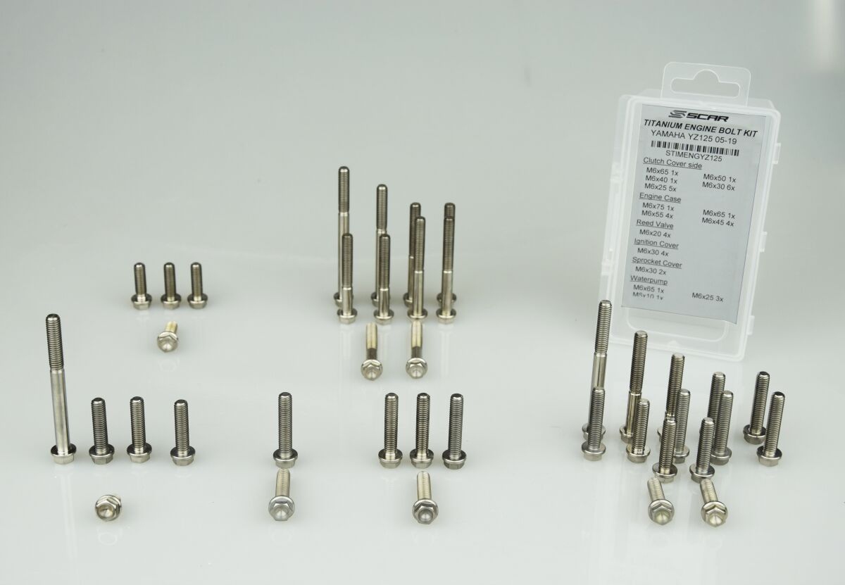 BOLT KIT ENGINE TITANIUM YZ125